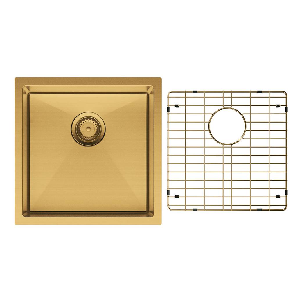 Fienza Hana 32L Single Kitchen Sink, Pvd Rugged Brass