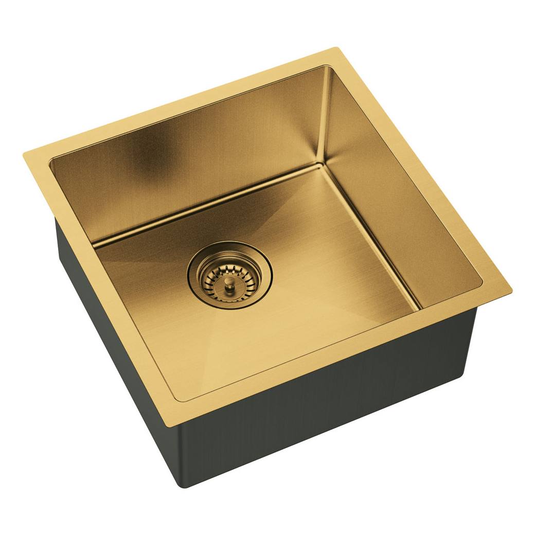 Fienza Hana 32L Single Kitchen Sink, Pvd Rugged Brass