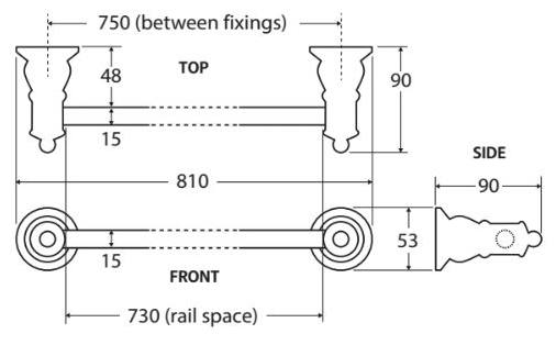 Lillian Single Towel Rail Matte Black