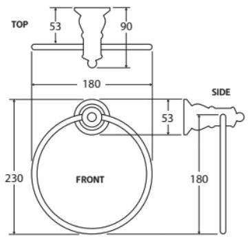 Lillian Towel Ring, Brushed Nickel