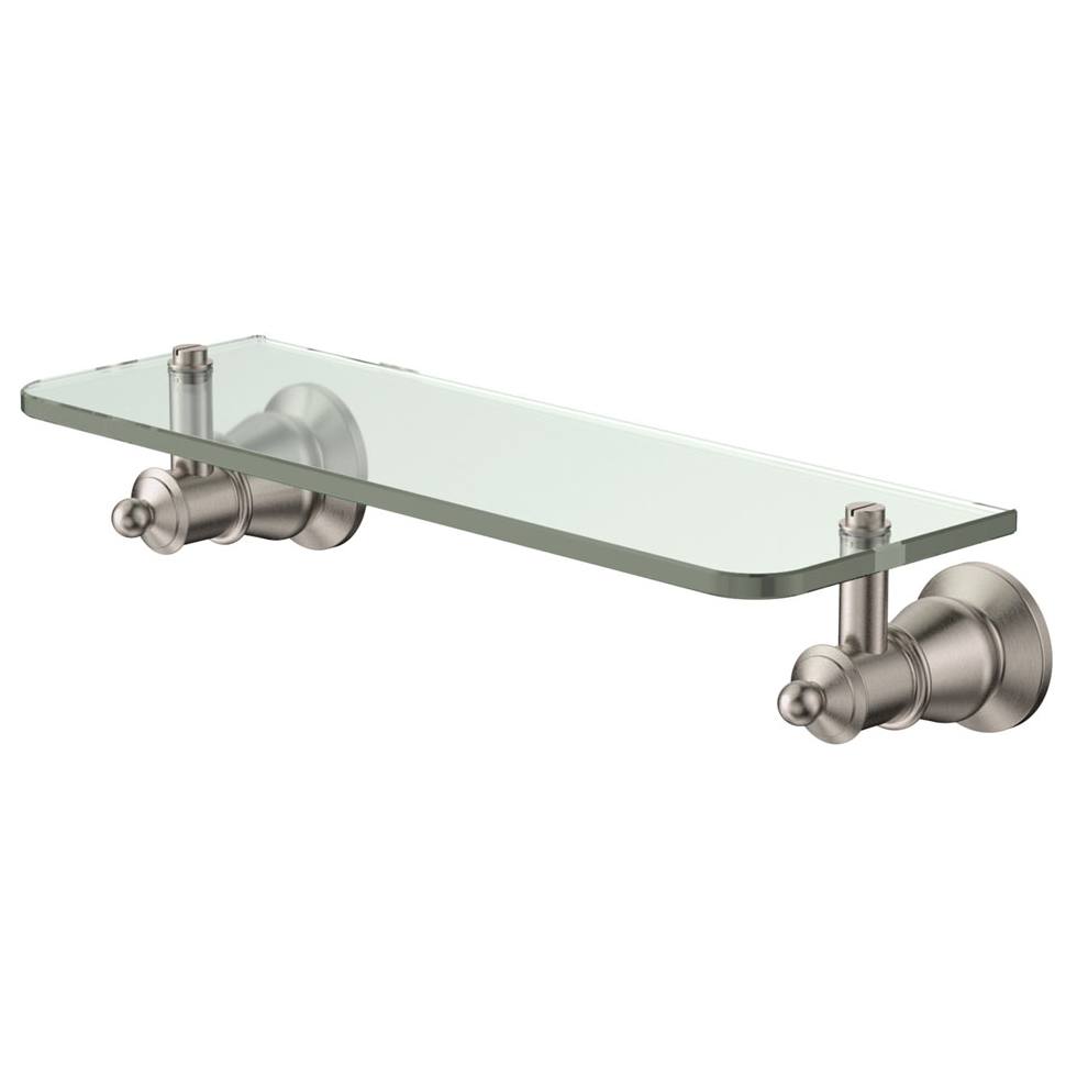 Lillian Glass Shelf, Brushed Nickel