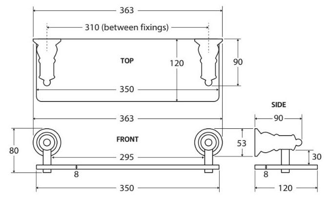 Lillian Glass Shelf, Brushed Nickel