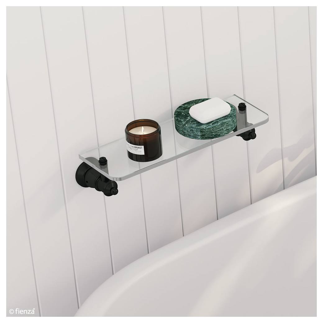 Lillian Glass Shelf, Matte Black