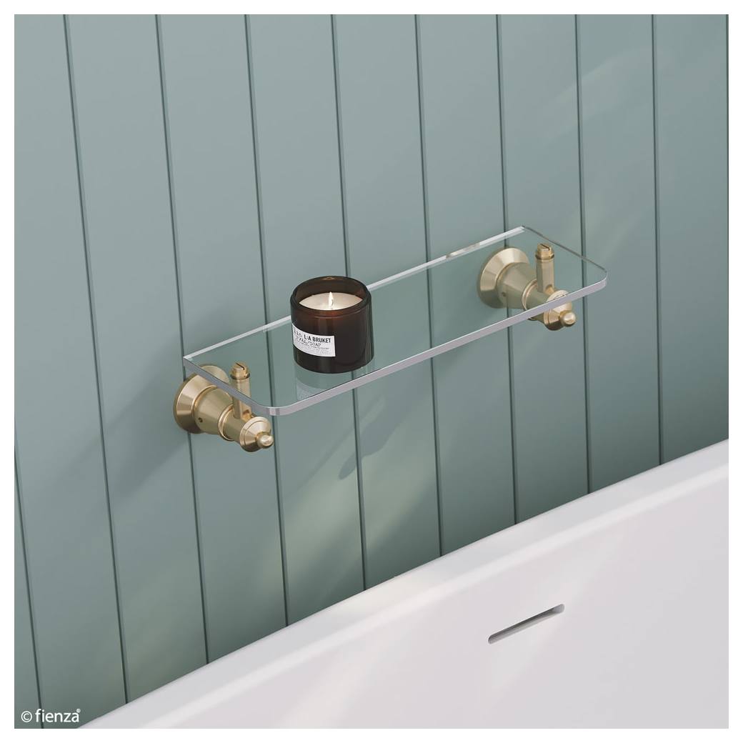 Lillian Glass Shelf Urban Brass