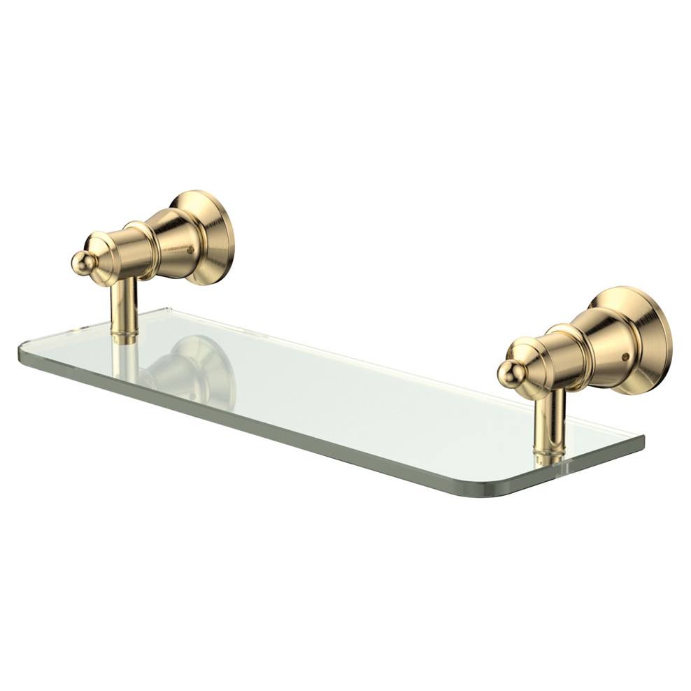 Lillian Glass Shelf Urban Brass