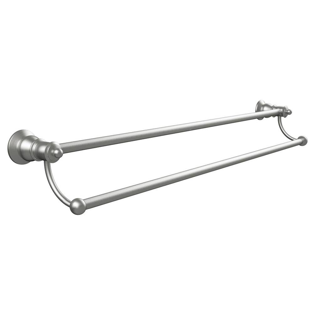 Lillian Double Towel Rail, Brushed Nickel
