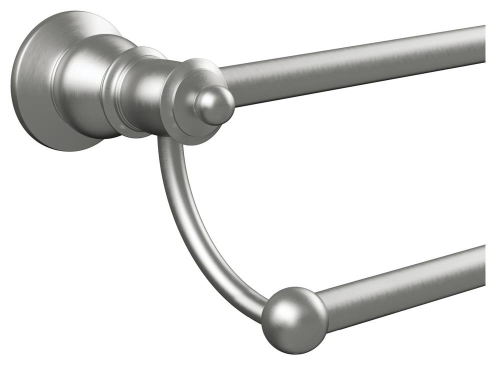 Lillian Double Towel Rail, Brushed Nickel