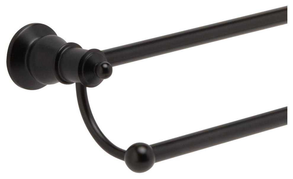 Lillian Double Towel Rail, Brushed Nickel