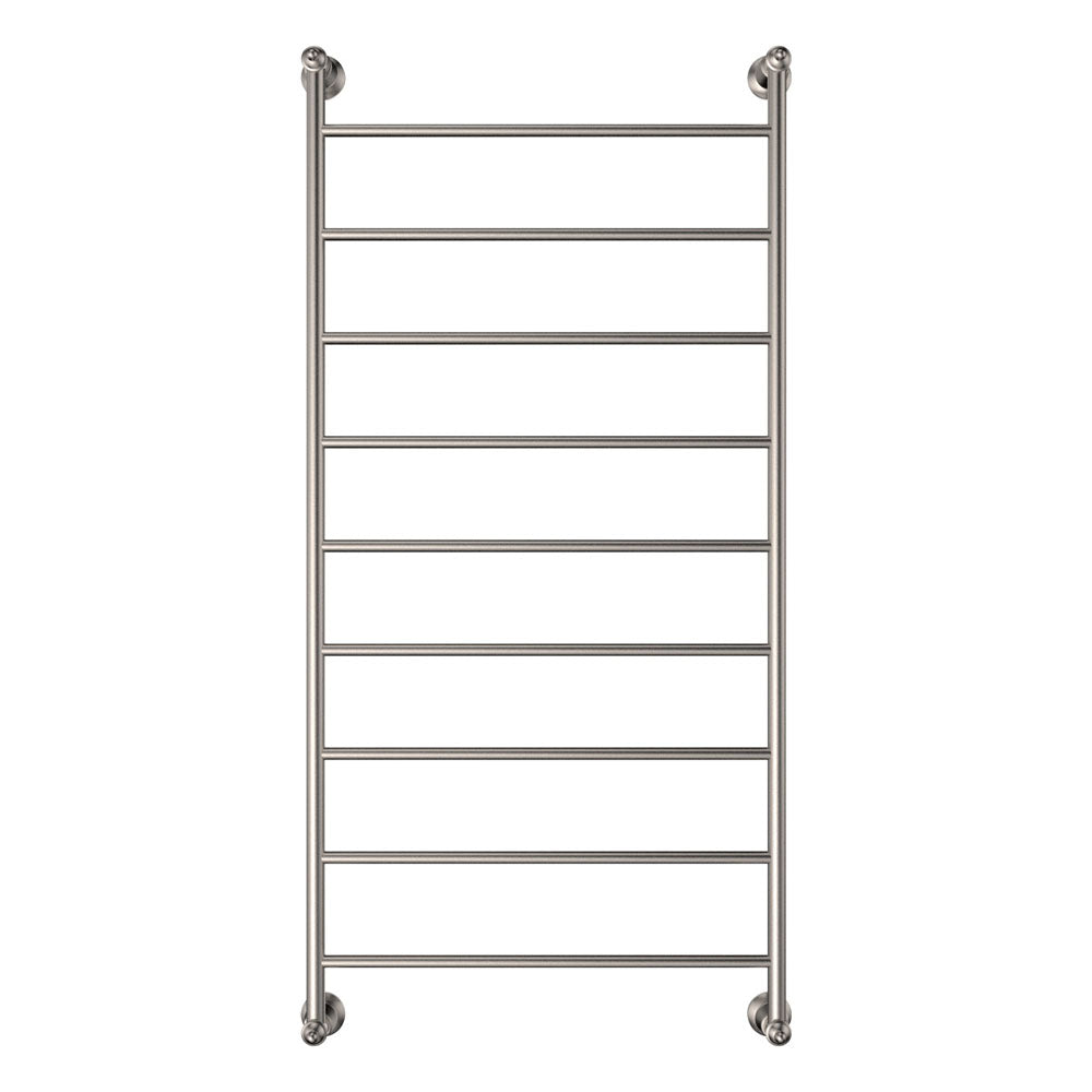 Lillian 600x1200mm Heated Towel Rail, Brushed Nickel