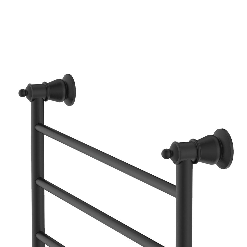 Lillian 600x450mm Heated Towel Rail, Matte Black