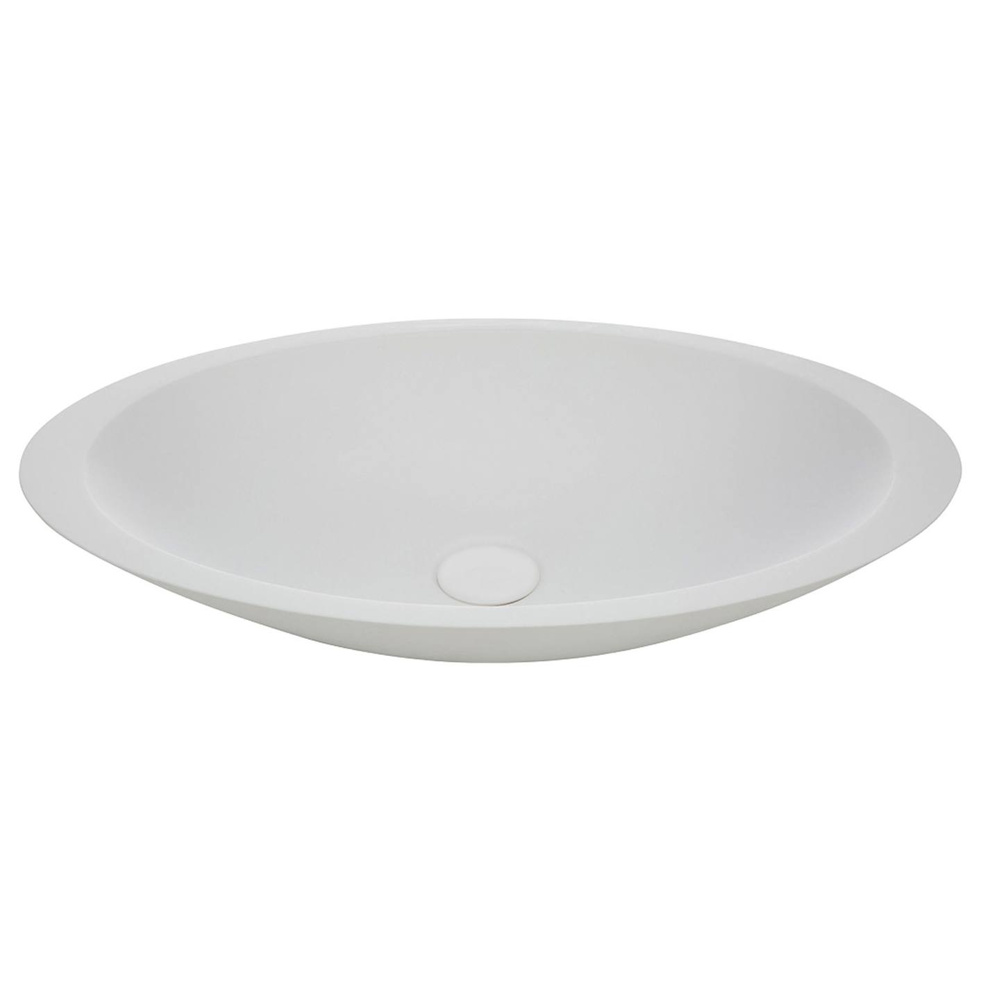 Bahama Solid Surface Above Counter Basin, Matte White