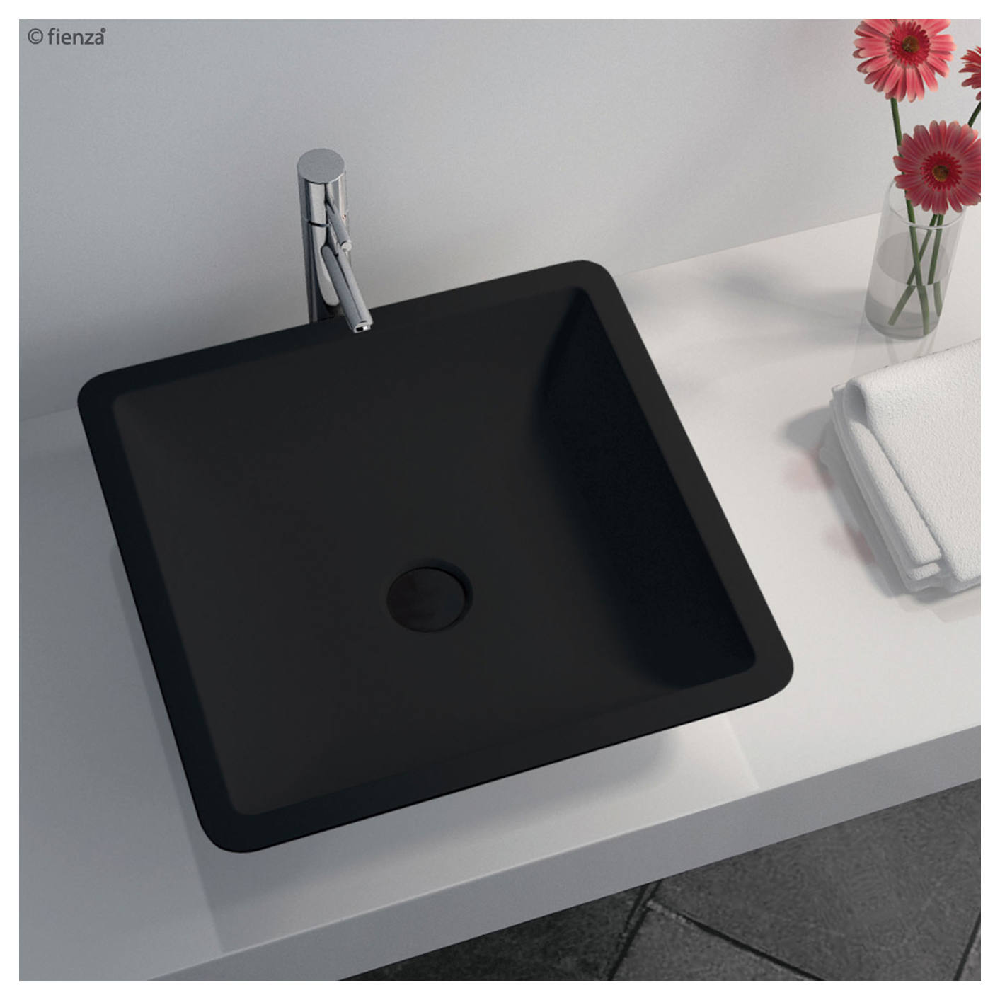 Classique 420 Solid Surface Above Counter Basin, Matte Black