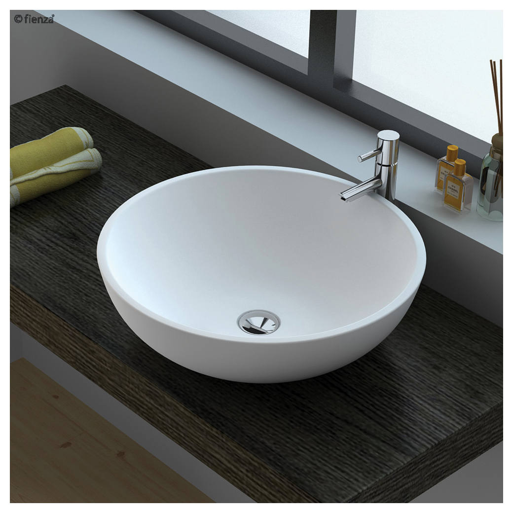 Lexy Solid Surface Above Counter Basin, Matte White