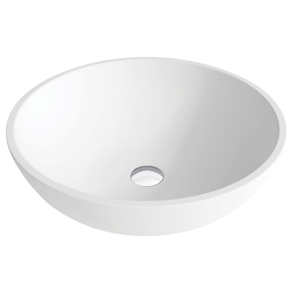 Lexy Solid Surface Above Counter Basin, Matte White