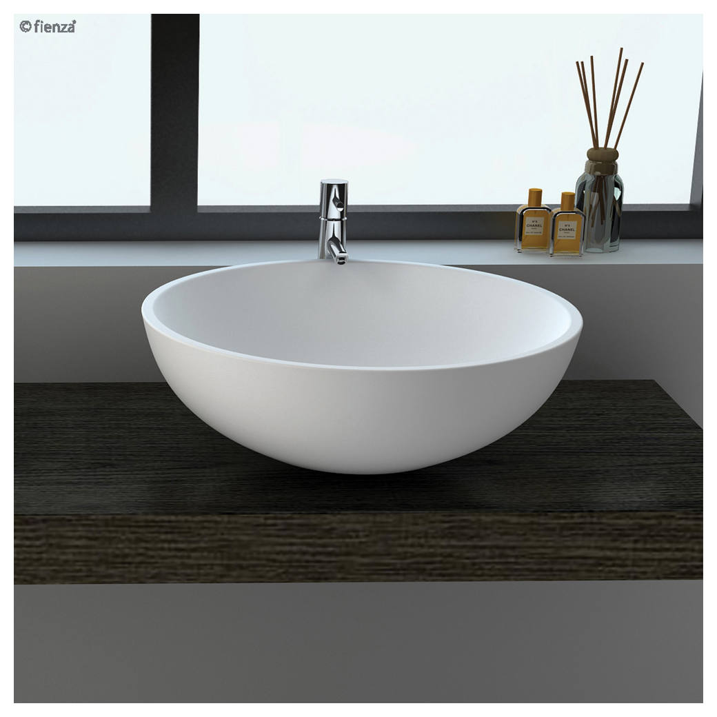 Lexy Solid Surface Above Counter Basin, Matte White