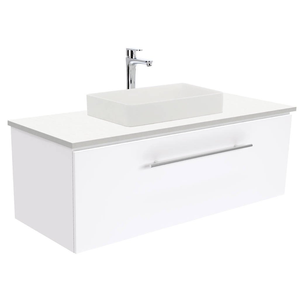 Kados Solid Surface Semi-Inset Basin, Matte White