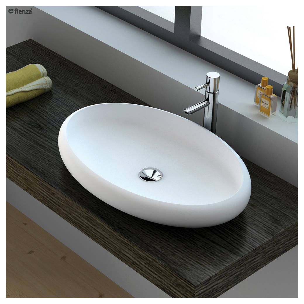 Antonia Solid Surface Above Counter Basin, Matte White