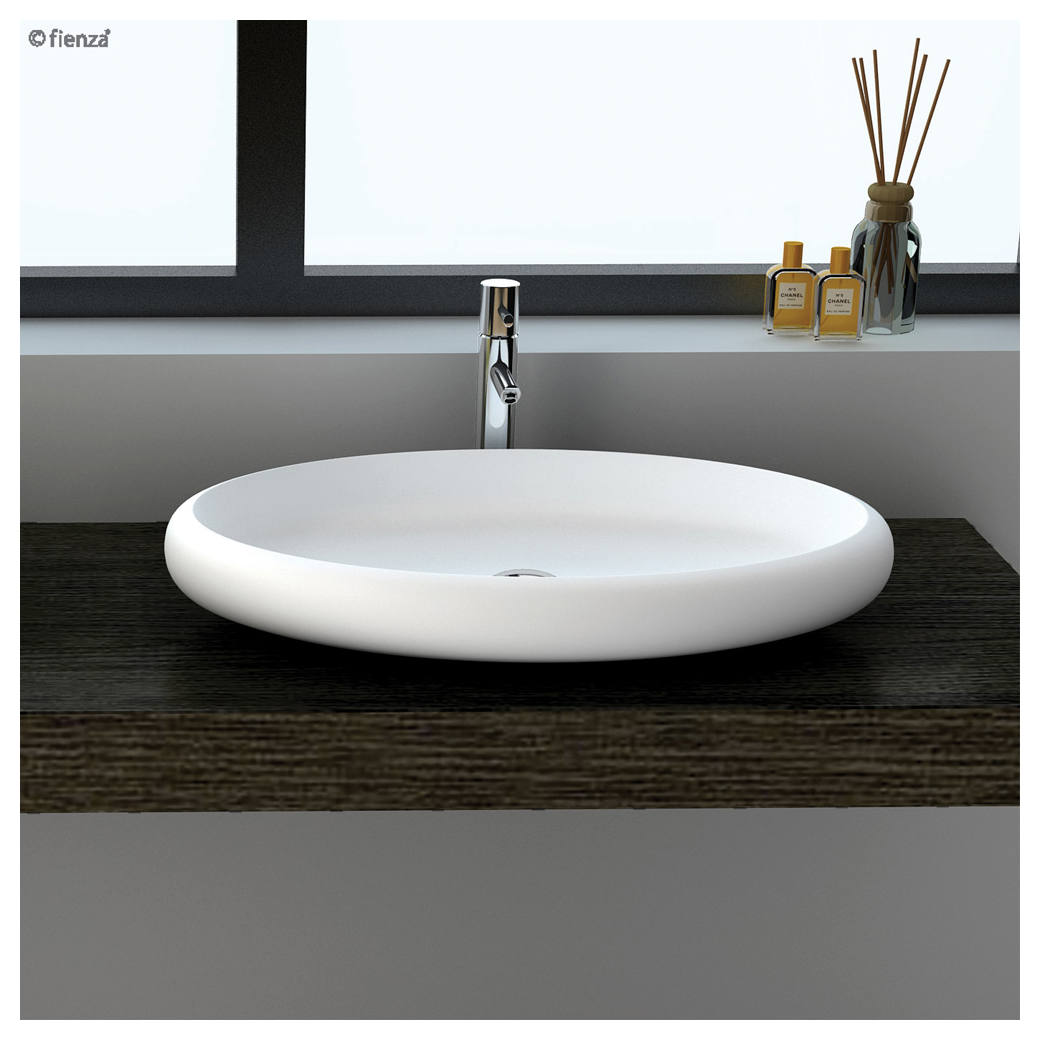 Antonia Solid Surface Above Counter Basin, Matte White