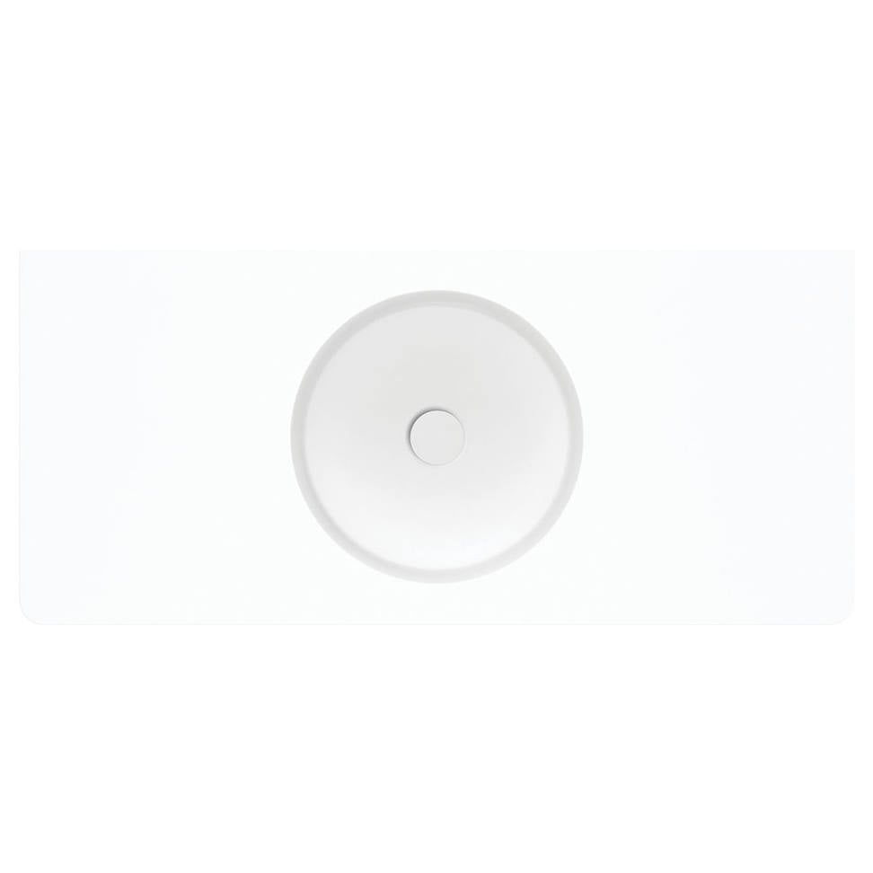 Encanto 1000 Solid Surface Wall Basin, No Tap Hole, Matte White