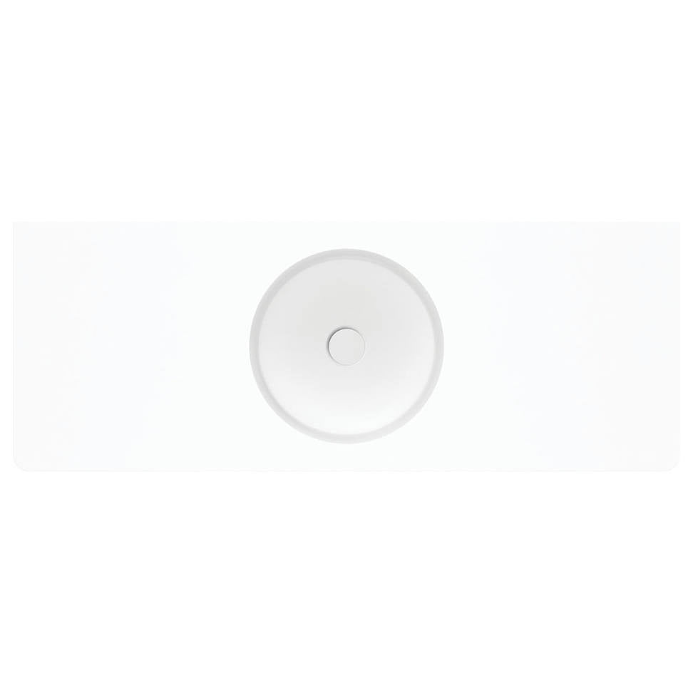 Encanto 1200 Solid Surface Wall Basin, Centre Bowl, No Tap Hole, Matte White