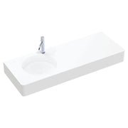 Encanto 1200 Solid Surface Wall Basin, Left-Hand Bowl, 1 Tap Hole, Matte White