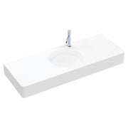 Encanto 1200 Solid Surface Wall Basin, Centre Bowl, 1 Tap Hole, Matte White