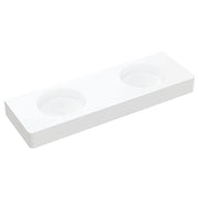 Encanto 1400 Solid Surface Wall Basin, Double Bowl, No Tap Hole, Matte White