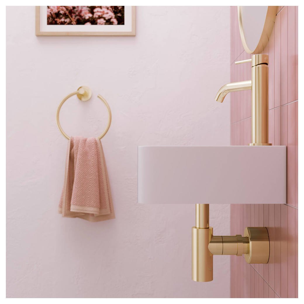 Encanto 470 Solid Surface Wall Basin, 1 Tap Hole, Matte White