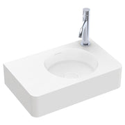Encanto 470 Solid Surface Wall Basin, 1 Tap Hole, Matte White