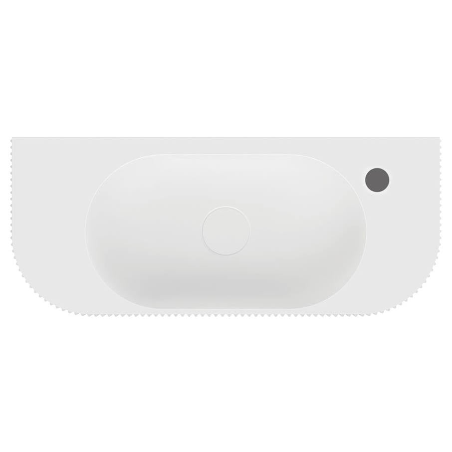 Minka Solid Surface Wall Basin, 1 Tap Hole, Matte White