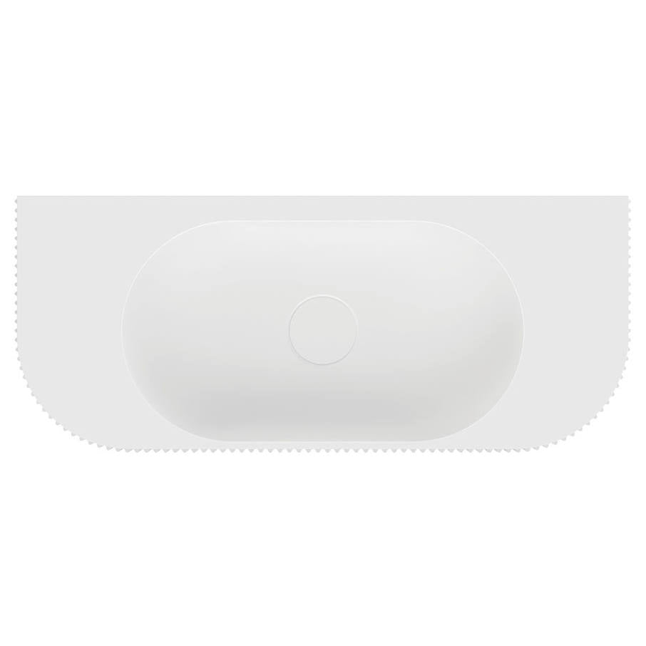 Minka Solid Surface Wall Basin, No Tap Hole, Matte White