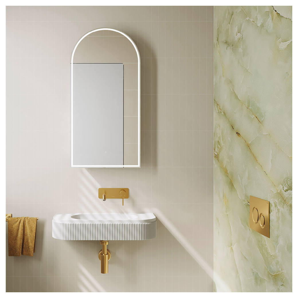 Minka Solid Surface Wall Basin, No Tap Hole, Matte White