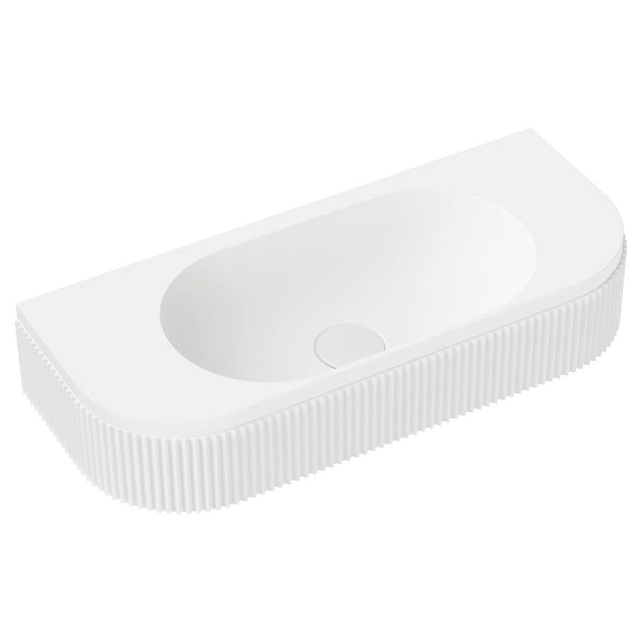 Minka Solid Surface Wall Basin, No Tap Hole, Matte White