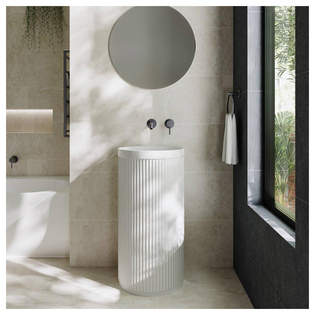 Minka Solid Surface Freestanding Basin, Matte White