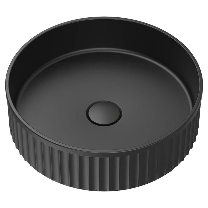 Minka Round Solid Surface Above Counter Basin, Matte Black
