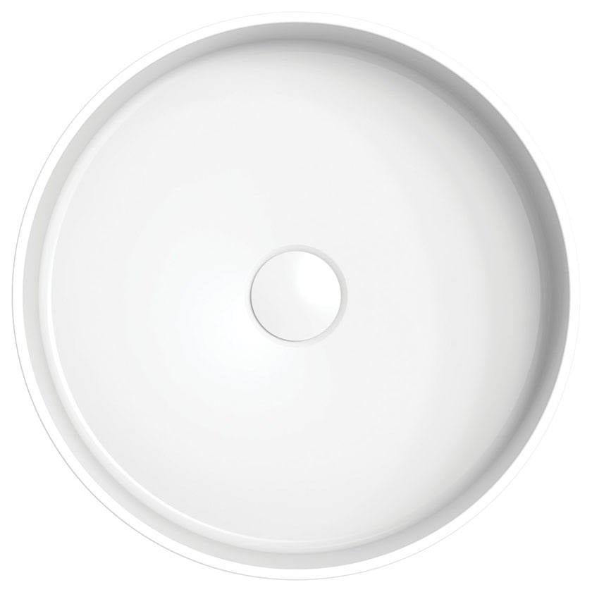 Minka Round Solid Surface Above Counter Basin, Matte White