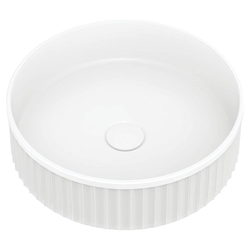 Minka Round Solid Surface Above Counter Basin, Matte White
