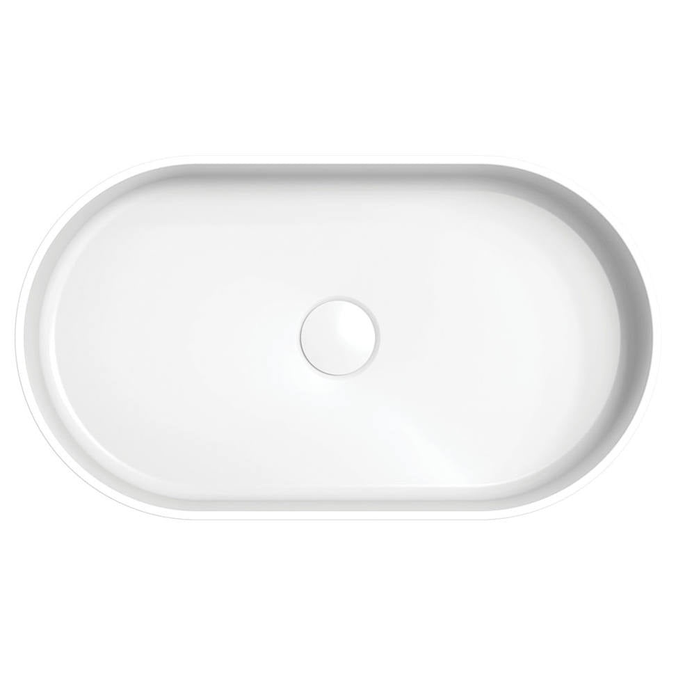 Minka Pill Solid Surface Above Counter Basin, Matte White