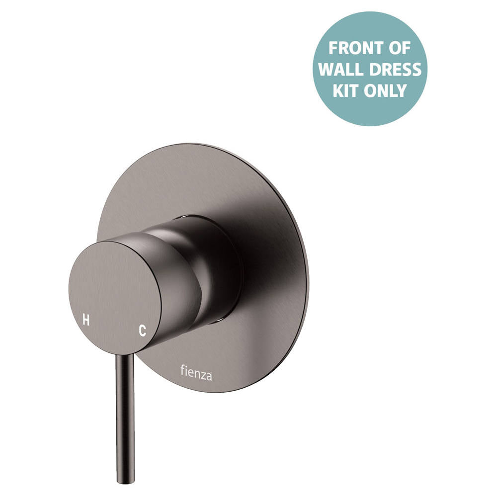 Kaya Wall Mixer Dress Kit, Large Rnd Plate, Gun Metal