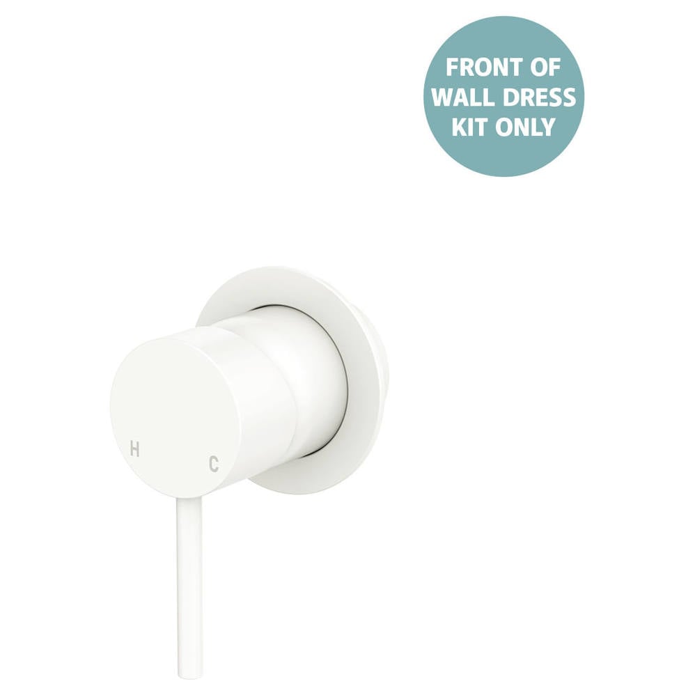 Kaya Wall Mixer Dress Kit, Small Rnd Plates, Matte White