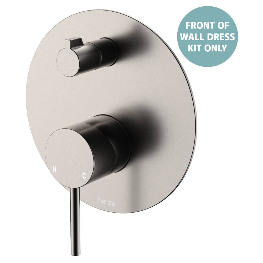 Kaya Wall Diverter Mixer Dress Kit, Large Rnd Plate, Brushed Nickel