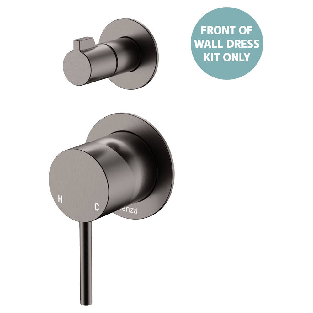 Kaya Wall Diverter Mixer Dress Kit, Small Rnd Plate, Gun Metal