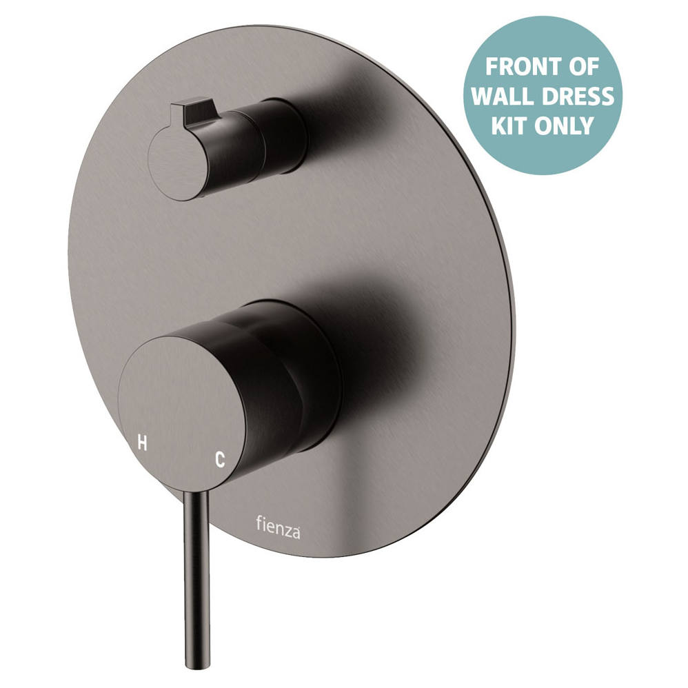 Kaya Wall Diverter Mixer Dress Kit, Large Rnd Plate, Gun Metal