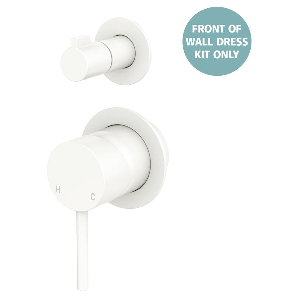 Kaya Wall Diverter Mixer Dress Kit, Small Rnd Plate, Matte White