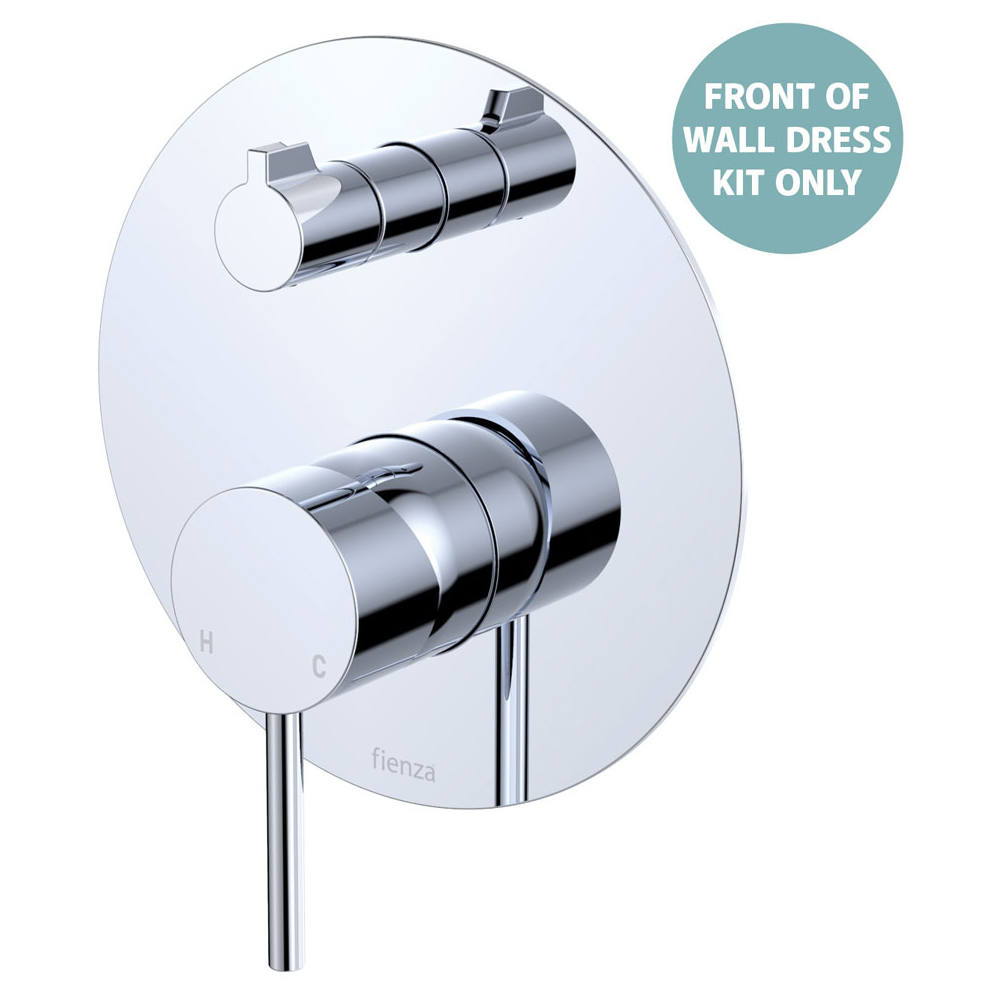 Kaya Wall Diverter Mixer Dress Kit, Large Rnd Plate, Chrome