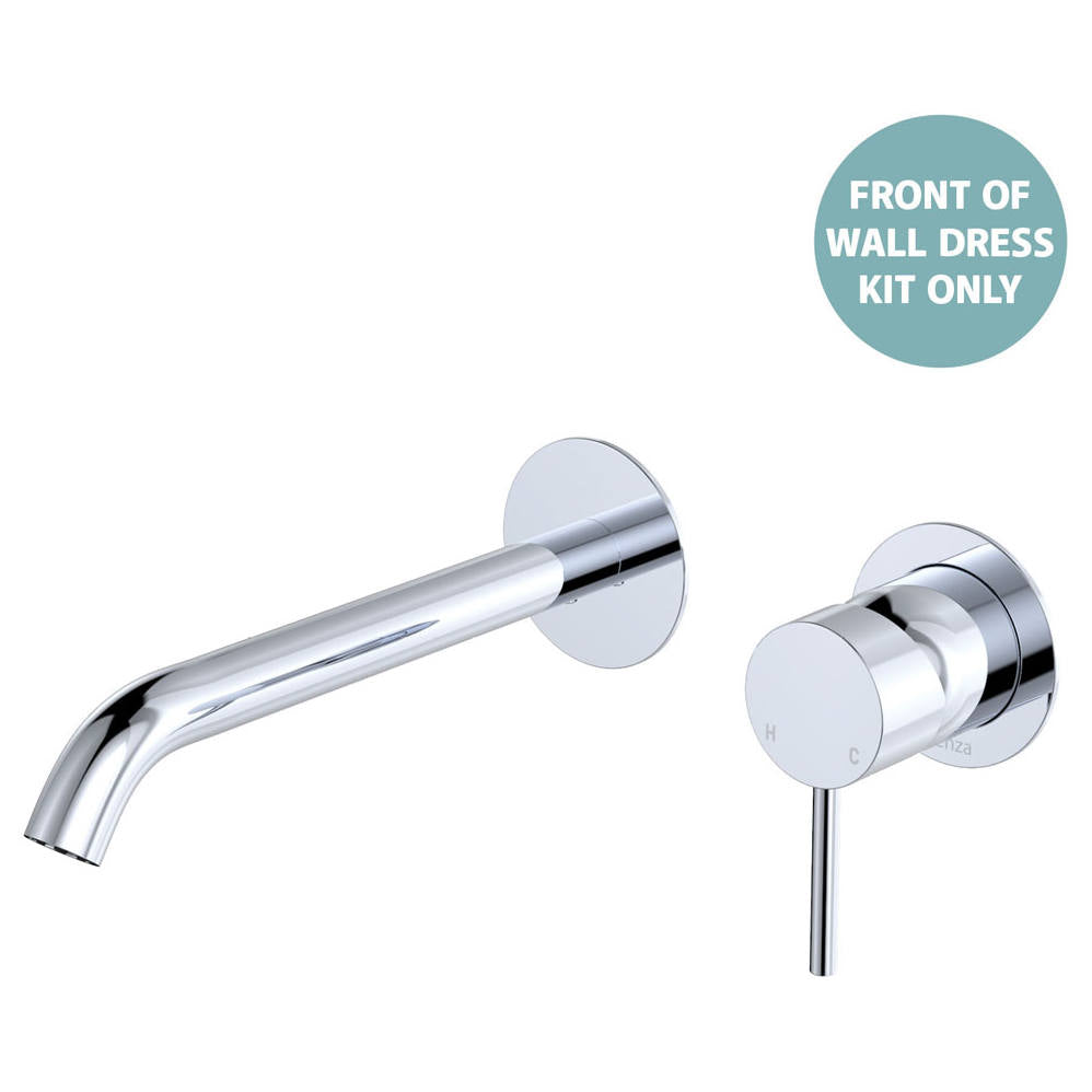 Kaya Wall Mixer Dress Kit, Rnd Plates, 200mm Outlet, Chrome
