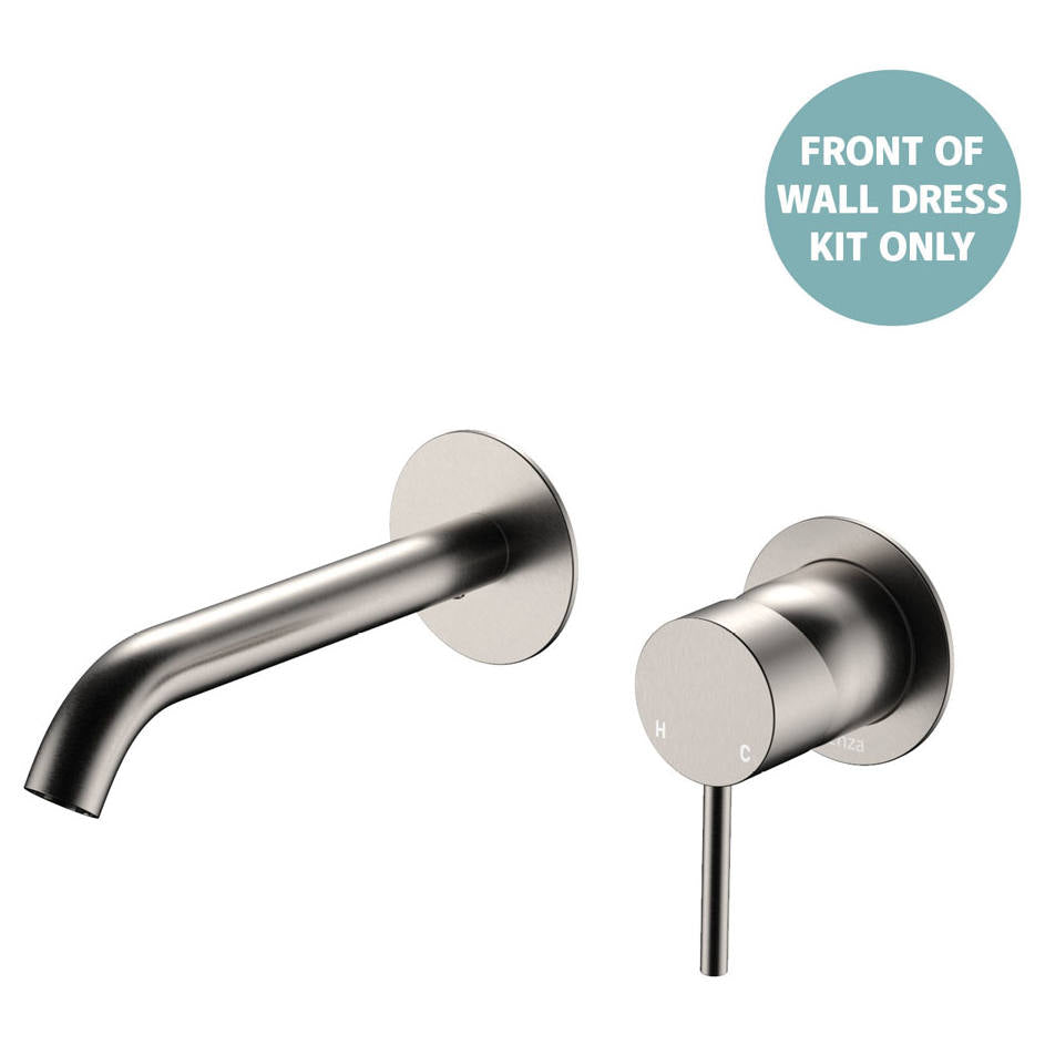 Kaya Wall Mixer Dress Kit, Rnd Plates, 160mm Outlet, Brushed Nickel