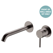 Kaya Wall Mixer Dress Kit, Rnd Plates, 200mm Outlet, Gun Metal