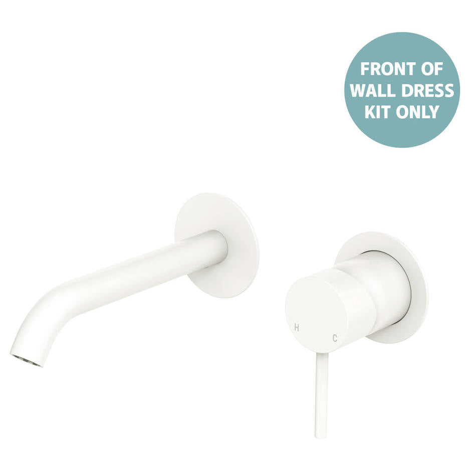 Kaya Wall Mixer Dress Kit, Rnd Plates, 160mm Outlet, Matte White