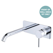 Kaya Wall Mixer Dress Kit, Rect Plate, 200mm Outlet, Chrome